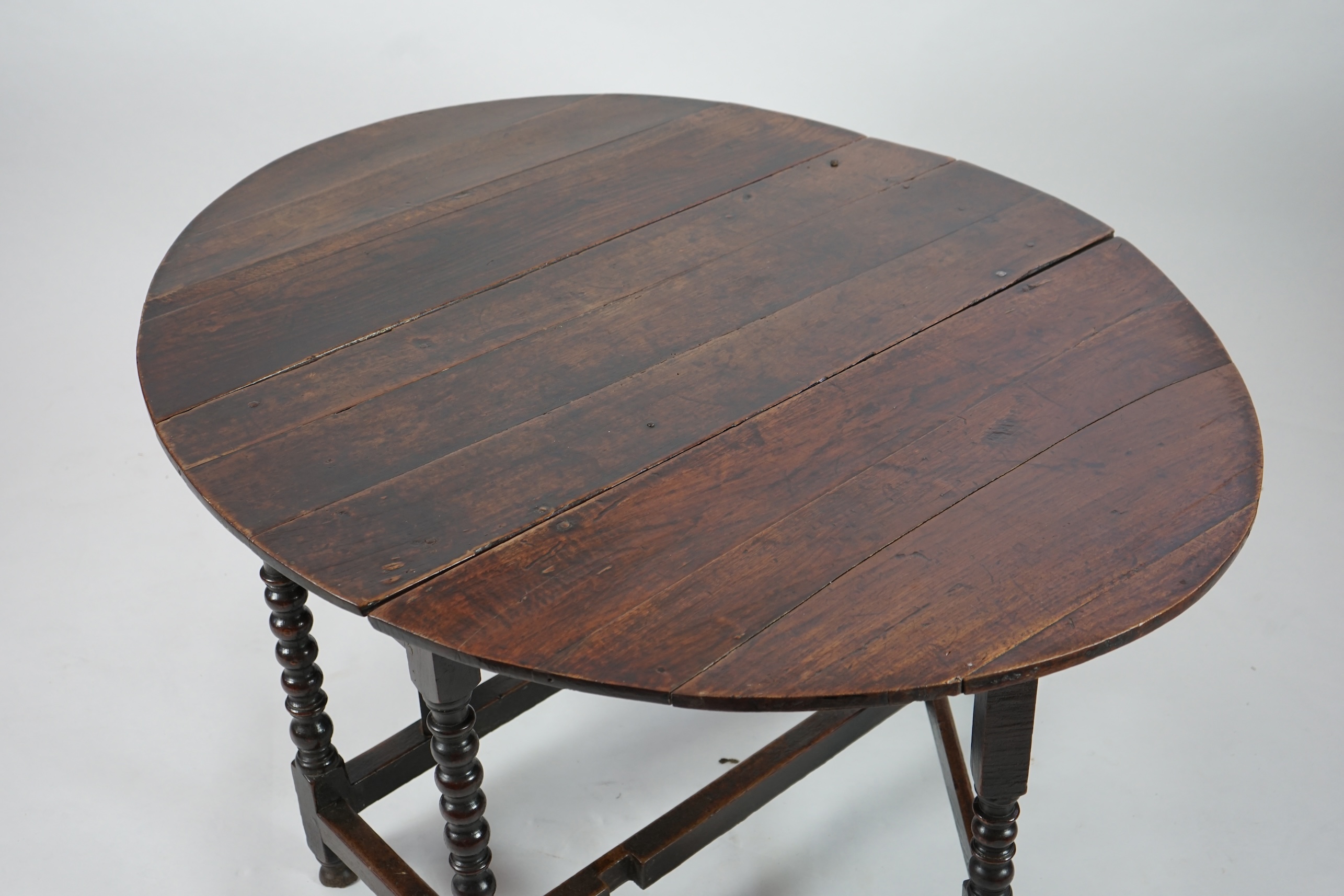 A 17th century and later oak gateleg table